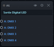 Bloc Sortie Digital LED sur le canevas