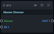 Bloc Master Dimmer sur le canevas