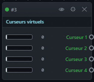 Bloc Curseurs virtuels sur le canevas
